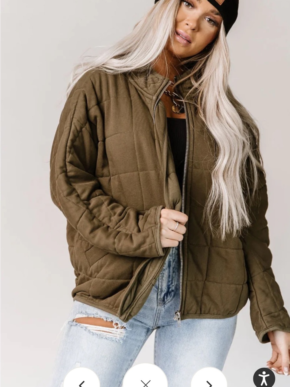 Hayden Olive Quilted Puffer Jacket 3X